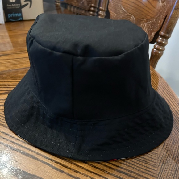 CHAMPION Logo Bucket Hat Red, White & Blue Logo, Reversible to Solid Navy, OS - Picture 4 of 6